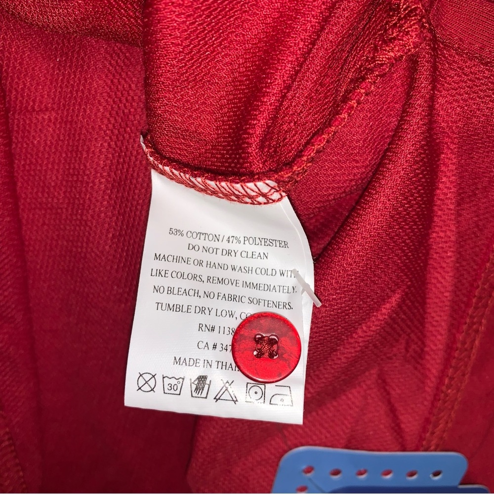 🆕 NEW ZORREL Golf Polo Shirt Men's 5XL Red Short Sleeve Dri-Balance Preppy Top - Picture 7 of 10